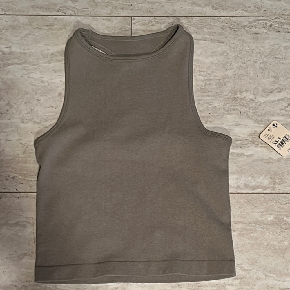 Green Sleeveless Crop Tank Top